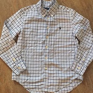 Blue and white button down